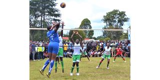 Lugulu Girls and Kessegon play in the semi-final of the Heroes Community volleyball tournament
