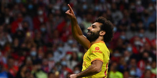 Liverpool forward Mohamed Salah celebrates