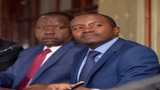 Cabinet Secretaries Fred Matiang’i and Joe Mucheru 