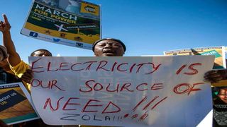 eskom power cuts protest south africa