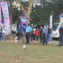 Daniel Simiyu heads to the finish line to complete the 21km race during the Stanbic Nakuru City Marathon