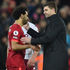 Liverpool midfielder Mohamed Salah and Aston Villa coach Steven Gerrard