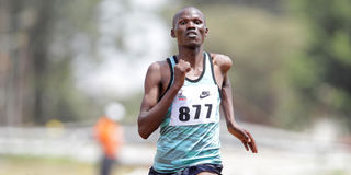 Embakasi's Dennis Kipkirui in Under-20 men's 8km race at Nairobi Cross Country