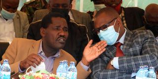 Peter Munya with KTDA's Dr Wesley Koech