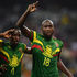 Mali's forward Ibrahima Kone (right) celebrates scoring