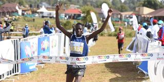 Charles Rotich wins the Athletics Kenya/Lotto National Cross Country Championships 