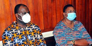 Malindi MP Aisha Jumwa and Geoffrey Otieno Okuto