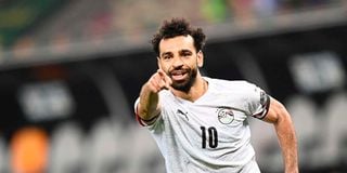 Egypt's forward Mohamed Salah celebrates