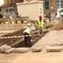 Workers building pedestrian walkways Nakuru CBD,