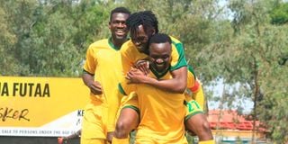 Mathare United players celebrate