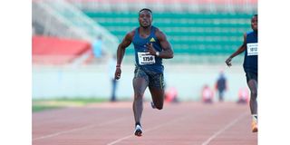 Ferdinand Omanyala wins the men's 100 metres semi-final race