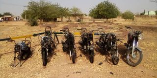 motorcycles seized from bandits in Nigeria's North West Kebbi State