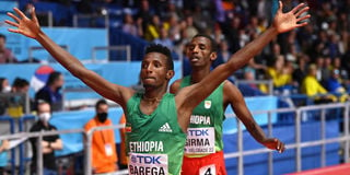 Selemon Barega and Lamecha Girma of Ethiopia