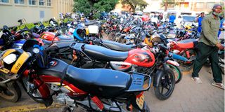 Impounded motorbikes