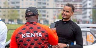 Kenya-born American navigator Alex Kihurani during the interview with Nation Sport’s Elias Makori 