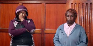 Ruth Kageha Livole and Violet Engesia Aluse before a Nairobi court