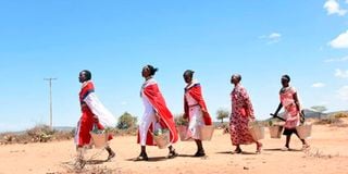 samburu women, laikipia's grazing fields, cactus
