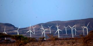 Wind turbines at the Lake Turkana Wind Power project 
