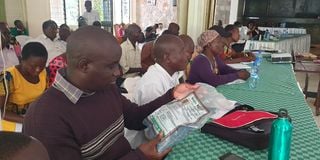 Groundnuts farmers during training