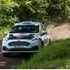 Kenya's McRae Kimathi navigated by Mwangi Kioni racing on a Ford Fiesta in action during Rally Poland tests