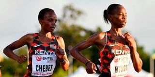 Kenya's Beatrice Chebet and Caroline Nyaga 