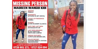 A missing person poster of a Grade Six pupil