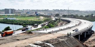 Ongoing construction of the Sh4.5 billion Makupa Causeway