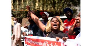 Protestors demonstrate in Nairobi