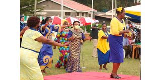 Women parliamentarians dance Inua Mama Nakuru