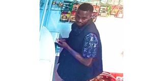 A CCTV image of a suspect behind last weekend’s shooting of two traders at Adams Arcade.