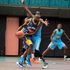 Ulinzi Warriors point guard Eric Mutoro vies with Thunder's Collins Wekesa 