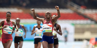 Winny Chebet wins women 1,500m final