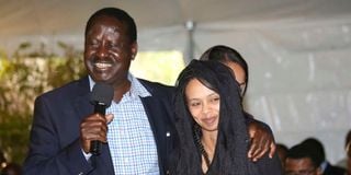 Raila Odinga (Left) with Fidel's widow Lwam Getachew Bekele in 2015.