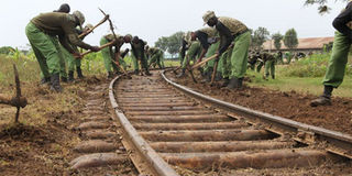 NYS personnel working on the old metre-gauge railway