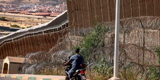 Border fence separating Morocco from Spain's North African Melilla
