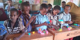 Children play with toys at Hodhan ECDE centre in Wajir