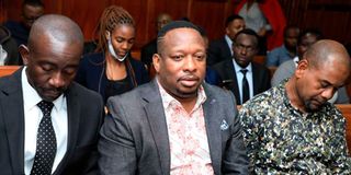 Mombasa Governor aspirant Mike Sonko before the IEBC disputes resolution committee panel.