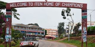 A view of the entrance to Iten, Elgeyo Marakwet County.