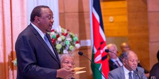 President Uhuru Kenyatta speaks in Seychelles