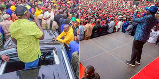 William Ruto Raila Odinga during campaign rallies