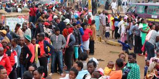 Kenyans queue to vote during the 2017 General Election.