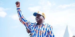 Azimio la Umoja Coalition Flag Bearer Raila Odinga in Siaya Town.