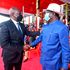 Deputy President William Ruto (left) with ODM leader Raila Odinga during Mashujaa Day celebrations in Kirinyaga.
