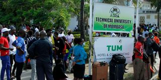 New Students seeking admission at the Technical University of Mombasa.
