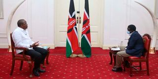 President Uhuru Kenyatta and Mutuma Mathiu