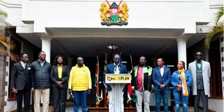 UDA Presidential Candidate and Deputy President William Ruto with Kenya Kwanza leaders.