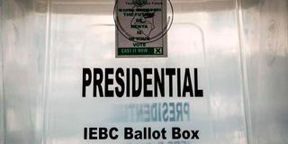 This photograph taken on August 1, 2022, shows a ballot box of the presidential election.
