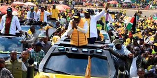 UDA presidential candidate William Ruto and his running mate Rigathi Gachagua.
