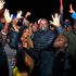 Japheth Nyakundi (centre) of UDA celebrates with his supporters.