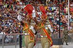 BSF soldiers take part in the Beating the Retreat ceremony
